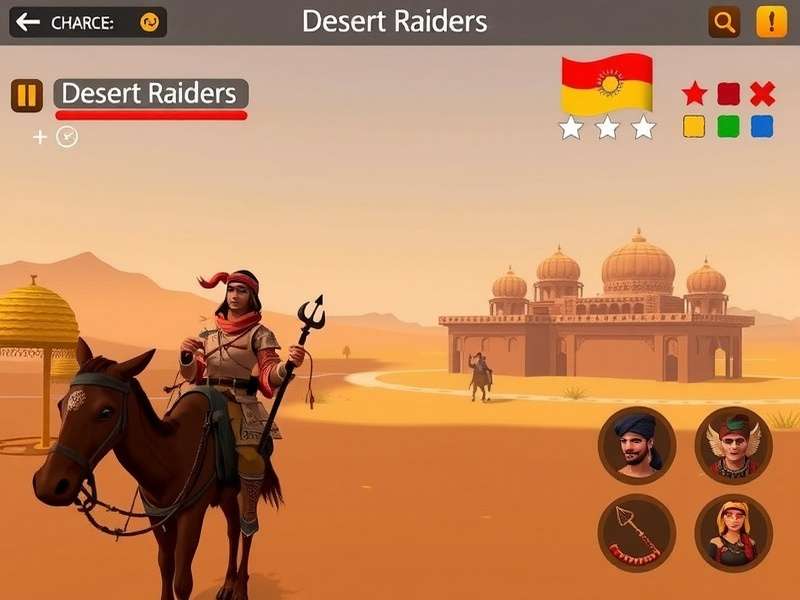 Desert Raiders gameplay screenshot showing desert environment